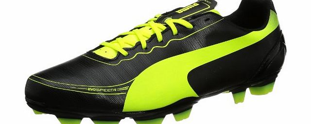 Mens evoSPEED 5.2 FG Football Shoes Black Schwarz (black-fluo yellow 01) Size: 8 (42 EU)