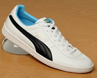 Pele 76 White/Navy Leather Trainers