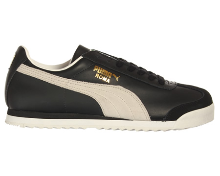 Roma Classic Black/White Leather Trainers