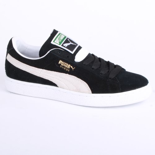 Suede Classic 352634 03 Womens Laced Suede Trainers Black White - 6