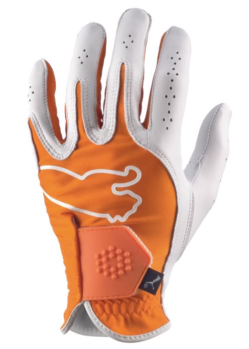 Puma Tour Cat Golf Glove Vibrant Orange/White