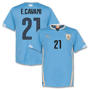 Uruguay Home E.Cavani No.21 Kids Shirt 2014 2015