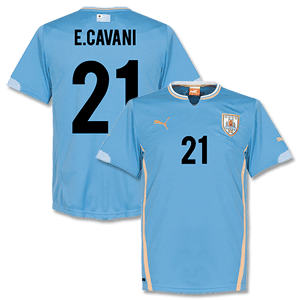 Uruguay Home E.Cavani Shirt 2014 2015 (Fan Style)