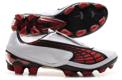 Puma V1-10 FG Football Boots White/Pompeian Red/Black