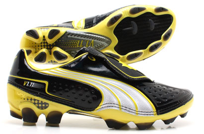 Puma V1.11 FG Football Boots Black/White/Yellow