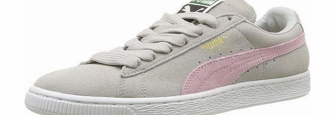 Puma Womens Puma Classic Suede Lace Up Low Top Retro Casual Trainers Shoes - Grey/Pink - 5