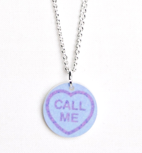 Love Hearts Call Me Necklace from Punky Pins