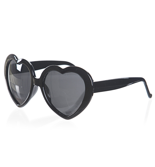 Retro Black Heart Sunglasses from Punky Pins