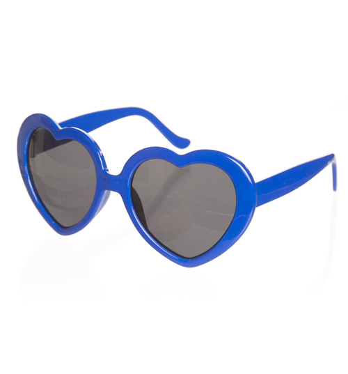 Retro Blue Heart Sunglasses from Punky Pins