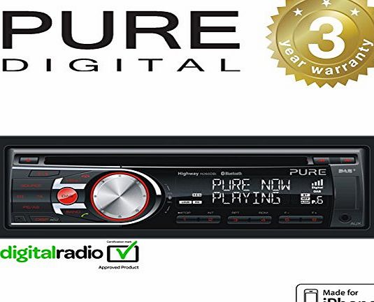 Pure Highway h270sb Car DAB Digital Radio/CD with iPod/iPhone Connection and Bluetooth, Black