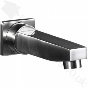 Square Wall Mounted Bath Spout Only Brushed