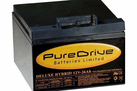 PureDrive Batteries Ltd Powakaddy Compatible Golf Trolley Battery 12v-26Ah (T-Bar)