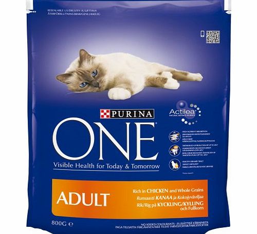 Purina ONE  Adult Chicken and Whole Grains 800 g, Pack of 4