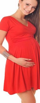 Purpless Maternity New Maternity Short Sleeve Summer Dress Pregnancy Size 8 10 12 14 16 18 8417 Variety of Colours (10, Red)