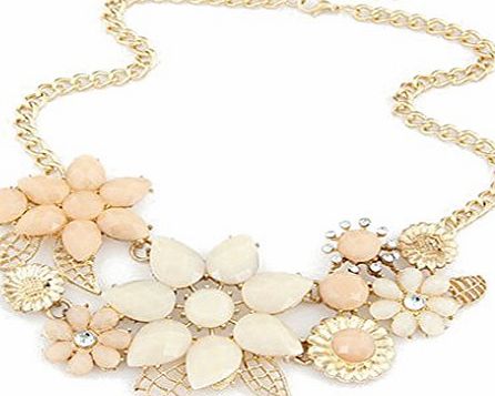 QHGstore Bauhinia Flower Alloy Collarbone Short Necklace Geometric Jewelry Choker Pink