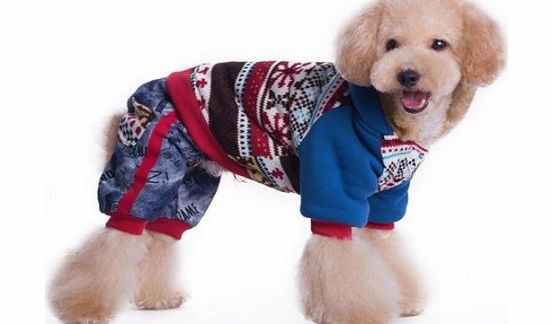 Winter Cold Weather Christmas Snow Sweater Jeans Pants Jumpsuit Four Legs Coats Clothes For Dogs