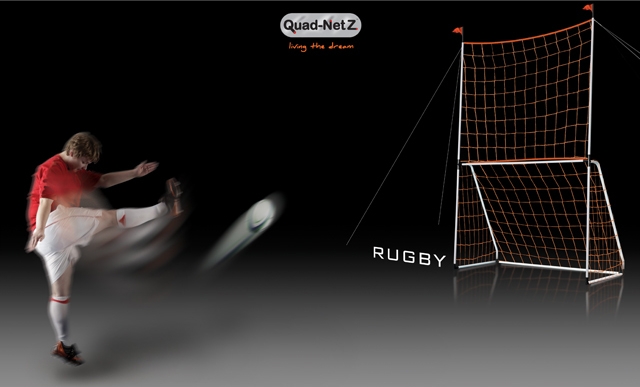 Quad-Netz 2 Football Goal With Rugby Conversion