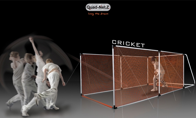 Quad-Netz 2 Plus Football Goal With Cricket Nets