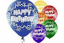 Qualatex ``Birthday Explosion Happy Birthday Balloons, pack of 6``