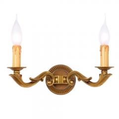 Quality Lighting Chelsea 33cm Wide Antique Brass Double Wall Light