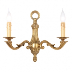 Quality Lighting Chelsea Antique Brass Double Arm Wall Light