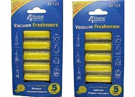 Qualtex Universal Vacuum Hoover Cleaner Lemon Air Freshener Fresheners Pack of 10