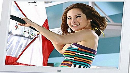 Quarice 15 Inch HD LED Digital Photo Frame 1280*800 Media Frame Supporting Alarm MP3 MP4 Movie Player USB Remote Control (White)