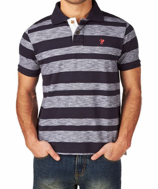 Quba Mens Quba Millom Stripe Polo Shirt - Marine