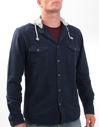 Clasher Hooded flannel shirt