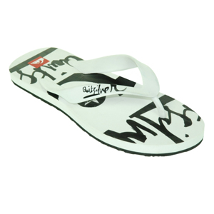 Quiksilver Mens Quiksilver Icon Flip Flops. White