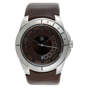 Mens Quiksilver Ignition Leather Watch. Brown