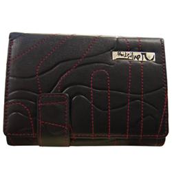 Snap Leather Wallet - Black
