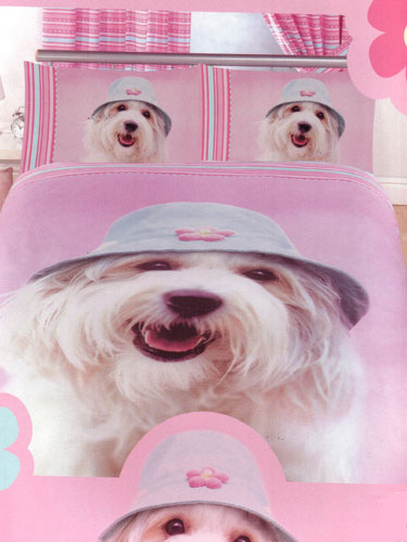 Duvet Cover and Pillowcase Cindy Dog Design Double Bedding