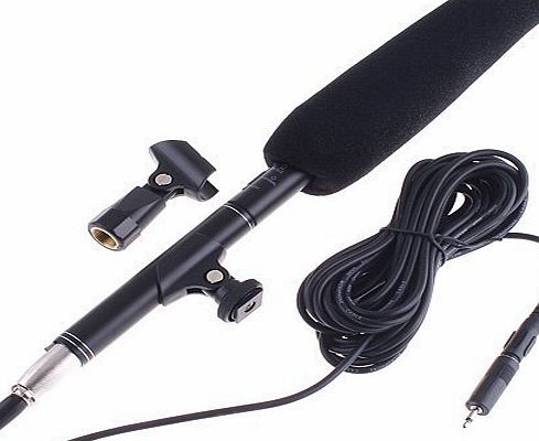 Racksoy Rakcsoy - Professional Shotgun Long-Stick Condenser Camera Microphone Mic with Mount Clip For Media Interview, DV Sony Camera Camcorder, Recording Broadcast, Conference, Speech, Filming ect.