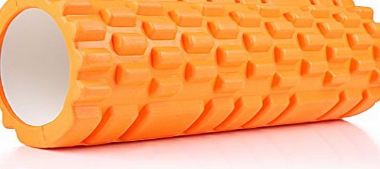 Ragu  13`` x 5.5`` Foam Roller for Muscle Massage, Physical Therapy, Bodybuilding, GYM Exercise-Increased Circulation amp; Flexibility, High Quality Durable EVA   PVC Roller Wheel (Orange)