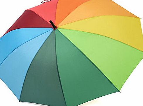 Rainbrace Unisex Rain Umbrella Long-handle Rainbow Fashion, Strongly Windproof Oversized Outdoor Umbrella with 10 Ribs
