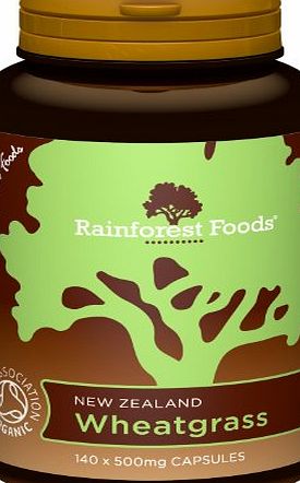Rainforest Foods Organic New Zealand Wheatgrass Capsules 500mg Pack of 140