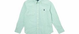 2-7yrs green striped cotton shirt