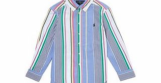 Blue striped cotton shirt S-L