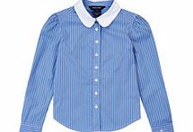 Girls 3-4yrs blue cotton shirt