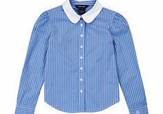 Girls 5-6yrs blue cotton shirt