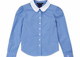 Girls 7-12yrs blue cotton shirt