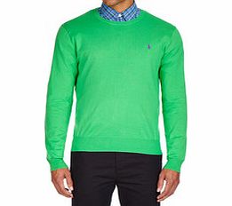 Green and purple logo pima cotton jumper