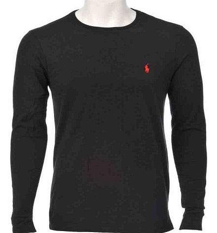 long sleeve crew neck black t-shirt size medium (classic fit)