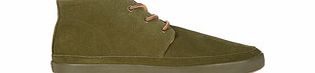 Mens green suede laced ankle boots