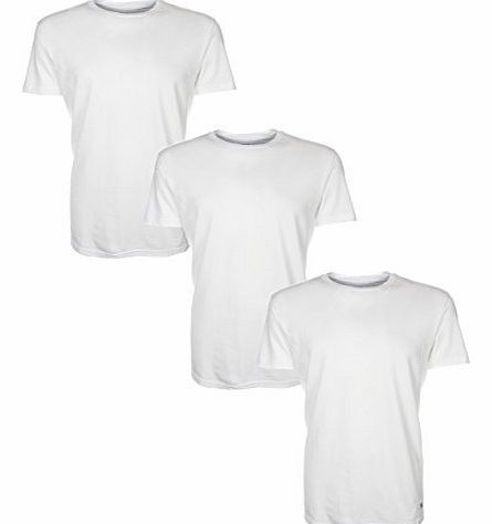 Mens Underwear Crew Neck T-Shirts 3 Pack White - X-Large