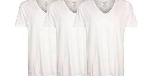 Mens Underwear V-Neck T-Shirts 3 Pack White - Small