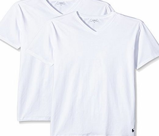 Polo Ralph Lauren - White 2 Pack V-Neck T-Shirts - Men - Size: M