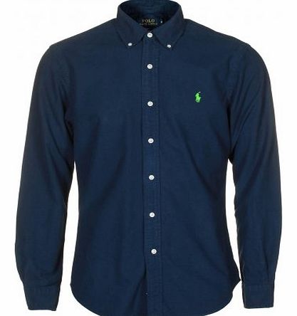 Polo Ralph Lauren slim fit button down collar plain shirt Navy XL
