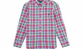 Red plaid cotton shirt S-L